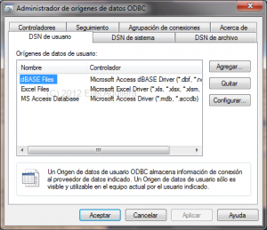 Administrador de Orígenes ODBC